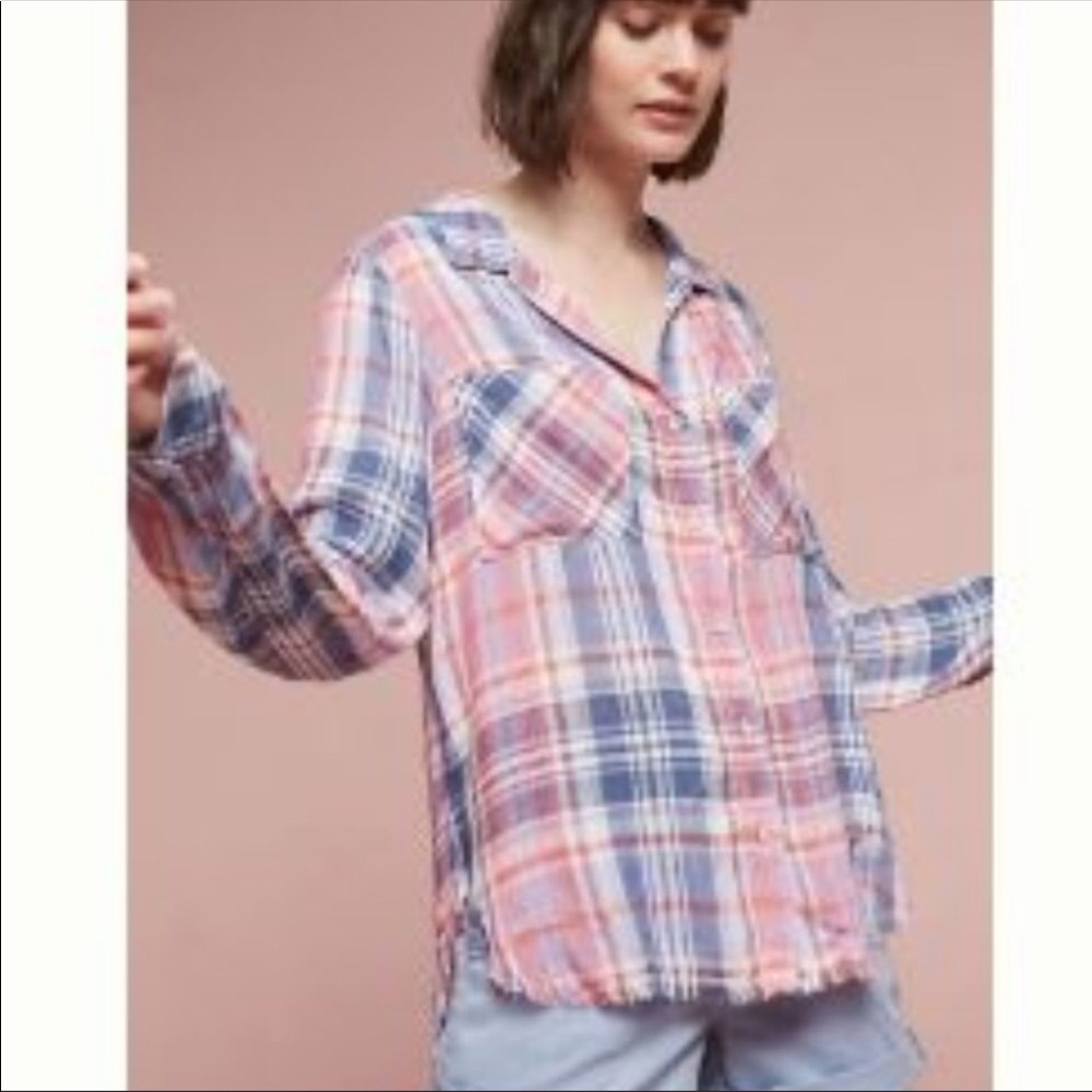 Cloth & Stone Summer Button Shirt Plaid